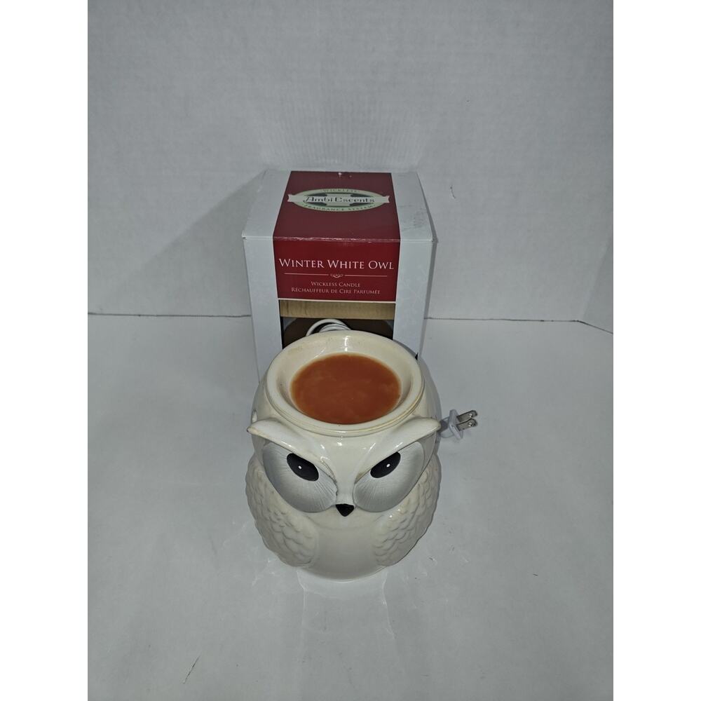 Ambi Escents Winter White Owl Wickless Fragrance System Wax Warmer Home Decor